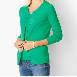 NWT Talbots Green Button-up Cardigan 1X